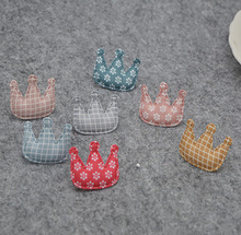 3.8*3cm  50pcs/lot  Brocade crown   diy Padded Applique For Children cloth  Headdress Accessories free shipping 2024 - buy cheap