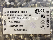 ZOB-tubo portafusible original de EE. UU. Bussmann BK1/S500-1-R, importación 1A, 250V, 5x20mm, 200 unids/lote 2024 - compra barato