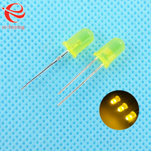 5mm LED amarillo difuso redondo Light-diodos emisores lámpara perla DIP Plug-in a través del agujero de la bombilla gran angular 5mm 100 unids/lote 2024 - compra barato