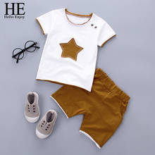 Комплект одежды для мальчиков HE Hello Enjoy, детский летний мультяшный топ со звездами и шорты с аппликацией, костюм для малышей 2024 - купить недорого