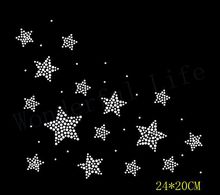 Free shipping many Star Diamante Motif iron on transfer New Design in white 2024 - buy cheap