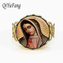 Our Lady of Guadalupe Ring Virgin Mary Sacred Heart Religious Art Steampunk Bronze vintage women Jewelry mother glass rings gift 2024 - buy cheap