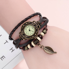 Высококачественные Женские винтажные кварцевые часы из натуральной кожи под платье, браслет, наручные часы, подарок на Рождество, бесплатная доставка D25 2024 - купить недорого