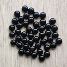 Fashion high quality natural black onyx round cabochon no hole beads for jewelry Accessories making 10mm wholesale 50pcs/lot 2024 - buy cheap