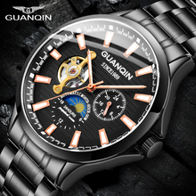 GUANQIN 2019 Clock men automatic watch waterproof mechanical skeleton Tourbillon men's watch top brand luxury Relogio Masculino 2024 - buy cheap