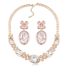 Colgante de cristal de Swarovski para mujer, collar, pendientes, conjunto de joyería para boda, regalo de alta calidad 2024 - compra barato