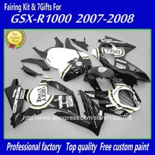 Kit de carenagem personalizado para suzuki k7 gsxr1000 07 08, branco, preto, lucky strike, gsxr 1000, 2007, 2008, carroceria bm55 2024 - compre barato