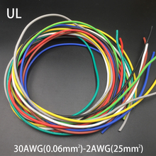Cable trenzado de silicona de cobre estañado, aislamiento de goma LED de 1M, 7AWG, 12mm, 600V, 200C, 0,08mm, UL 2024 - compra barato