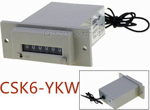 1PCS CSK6-YKW 6 - bit panel AC110V 220V DC 12V 24V 36V electromagnetic counter pulse counter punch press packing counter 2024 - buy cheap