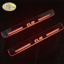 Sncn carro led peitoril da porta para renault clio 4 2017 2018 ultra-fino acrílico dinâmico led luz de boas-vindas placa scuff pedal 2024 - compre barato