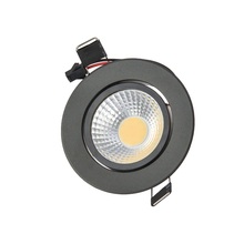 Черный Встраиваемый светодиодный светильник с регулируемой яркостью COB 3 Вт 6 Вт 9 Вт AC85-265V AC110V 220 В точечный светодиодный светильник Потолочные лампы с драйвером питания 2024 - купить недорого