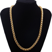 Византийская цепь, позолоченное желтое золото, классический стиль, мужское ожерелье, однотонные ювелирные изделия 2024 - купить недорого