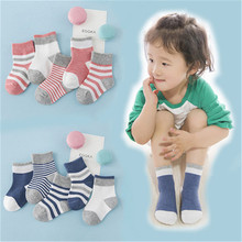 Calcetines de algodón suave para bebé, 5 par/lote, de 0 a 6 años, para niño y niña, absorbe el sudor, mantener el calor, calcetines para infantes de alta calidad, novedad 2024 - compra barato