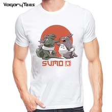 Summer New Japanese style sumo T-shirt Novelty cartoon Totoro design Men Tshirt Short Sleeve O Neck Mens Clothing T Shirt 2024 - buy cheap