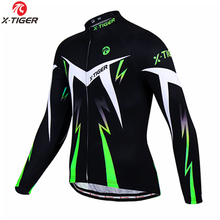 X-Tiger Warm Pro Winter Thermal Fleece Cycling Jersey Uniform Ropa Ciclismo Mtb Long Sleeve Men Bike Wear Clothing Maillot 2024 - buy cheap