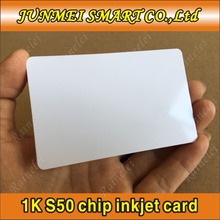 500 шт 13,56 MHZ для печати ПВХ RFID смарт IC карта с чипом 1K S50 для струйного принтера Epson/Canon 2024 - купить недорого