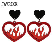 Pendientes colgantes acrílicos con forma de corazón rojo para mujer, joyería de moda 2024 - compra barato