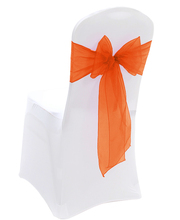 100% New Orange Wedding Party Banquet Chair Organza Sash Decoration Supplies - FREE SHIPPING 2024 - buy cheap