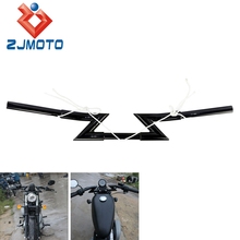 Universal Matt Black Motorcycle Crazy Z-Bars 1" Handlebars For Harley Sportster Dyna Softail FXD XL 1200 883 2024 - buy cheap