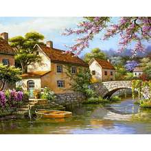 DIY Diamond Embroidery Autumn small bridge Full Square/round Diamond Painting Cross Stitch Kit  Mosaic Home Decor 2024 - buy cheap