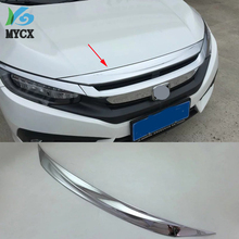 Auto Car Styling Front Hood Strip Cover Trim Decoration Protector For Honda Civic 10th Generation 2016 2017 2018 Silver 2024 - buy cheap