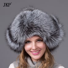 Bomber real fur hat for women winter fox raccoon fur hat waterproof cloth fashion leather hat female ear protector cap HJL-05 2024 - buy cheap