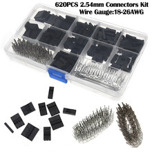 620pcs Dupont Terminals Wire Cable Jumper Pin Header Connector Housing Kit Male Crimp Pins+Female Pin Connectors Pitch 18-26AWG 2024 - buy cheap