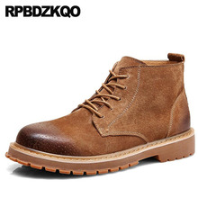 Round Toe Winter Brush Designer Comfort Office British Style Retro Oxfords Rubber Elevator 2021 Men Shoes Casual High Top Brown 2024 - buy cheap