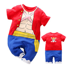 Yierying macacão de algodão para bebês, roupas infantis de alta qualidade estilo luffy e manga curta para meninos e meninas 2024 - compre barato