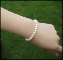 3 COLOR!!! 7-8MM Size Charm Exquisite Fresh Water Pearl Bracelet 18CM Long ELASTIC Bangle Fashion Jewelry, 30pcs/lot 2024 - buy cheap