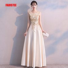 FADISTEE New arrival luxury party dresses evening dress Vestido de Festa A-line gold sequins sleeveless prom lace long style 2024 - buy cheap