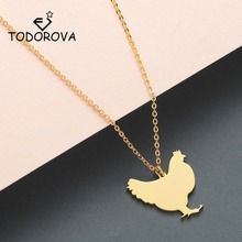 Todorova Rose Gold Rooster Chicken Pendant Necklace Hen Farm Animal Necklace Women Men Stainless Steel Jewelry 2024 - buy cheap