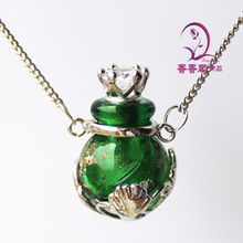 1pcs Murano Glass Perfume Necklace Gold Dust Ball  Aroma bottle necklace  fragrance pendant  Aroma pendant 2024 - buy cheap