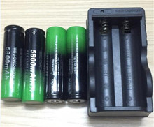 NoEnName_Null 4 pcs 5800 mah Li-ion 3.7 v Bateria Recarregável 18650 + UE/EUA Carregador de Bateria 18650 2024 - compre barato