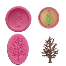 Withered branches tree&stars Christmastree fondant cake Cupcake Gumpaste clay Silicone Mold Xmas wedding gift decoration tools 2024 - buy cheap