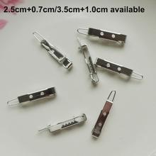 10PCS silver 2.5cm 3.5cm base plain metal snap bar pin backs with two holes frog barrettes hair clips Lead Free Nickle Free 2024 - buy cheap