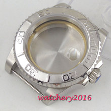 Parnis capa de relógio de aço de alta qualidade, capa de relógio em vidro safira 40mm com moldura rotativa compatível com movimento 8215 2836 2024 - compre barato