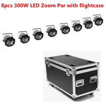Luz par de led zoom de 8x, 300w, cob, com estojo de luz, 5-50 graus, 3200k, branco quente/rgbw, 4 em 1, luz de discoteca para palco 2024 - compre barato