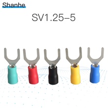 SV1.25-5 Insulated Fork Cable Wire Terminal Connector Electrical Crimp Terminal 50pcs 2024 - buy cheap