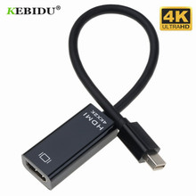 Переходник kebidu Mini DP «папа»-HDMI-совместимый с 4K 1,4 «мама», HD 1080 адаптер Displayport, коммутатор для Mac Macbook Pro 2024 - купить недорого