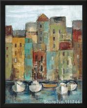 Canvas art abstract Old Town Port I Silvia Vassileva Paintings home decor Handmade High quality 2024 - buy cheap