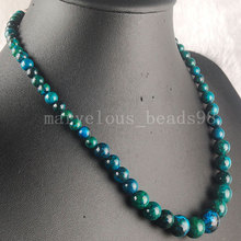 Frete grátis joia linda azurite azul colar com pingente redondo feminino 1 peça g5076 2024 - compre barato