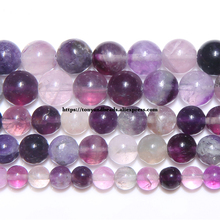 Natural Stone Purple Fluorite Round Loose Beads 15" Strand 4 6 8 10MM Pick Size For Jewelry Making 2024 - buy cheap