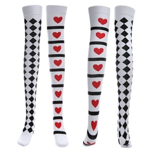 Poker Card Suit Print Thigh High Stockings Cosplay Costume Long Halloween 2024 - buy cheap