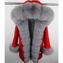 Maomaokong-abrigo de piel de zorro 2021 natural para mujer, chaqueta de invierno, prendas de vestir, parkas 2024 - compra barato