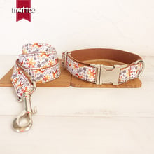 MUTTCO-Conjunto de collares y correas para perros, accesorio sólido de nailon autodiseñado, hecho a mano, Navidad, oro, 5 tamaños, UDC061 2024 - compra barato