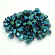 hot 200pcs Green light bicone crystal glass loose  Spacer 4mm beads Wholesale 2024 - buy cheap