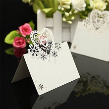 50 pces casamento número nome assento cartão mesa de recepção mesa casamento aniversário corte a laser coração lugar cartões festa decoração 9x12cm 2024 - compre barato