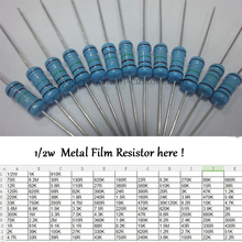 Free Shipping with tracking 10K 1/2W 500Pcs DIP Resistors Colored ring 1/2W 10K 1% Metal Film Resistor other value pls check pag 2024 - buy cheap