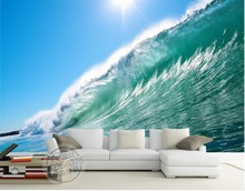 Fondo de TV 3D de olas de mar, para habitación papel tapiz, paisaje, papel tapiz 3d, decoración del hogar para sala de estar 2024 - compra barato